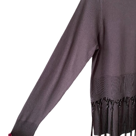 Diane Gilman Purple Fringe Turtleneck Sweater NWT - Picture 7 of 9